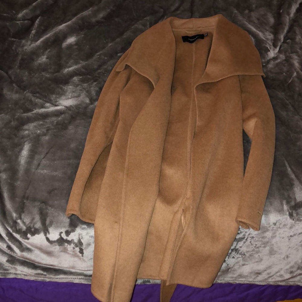 Tahari Ella double face wool coat camel medium NEW